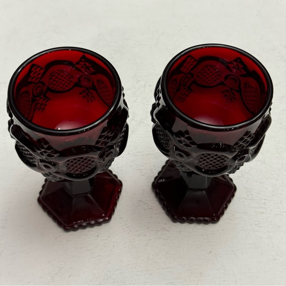 Vintage Avon Cape Cod Collection Vintage Cordial Sherry Red Goblets Retro - Picture 2 of 13
